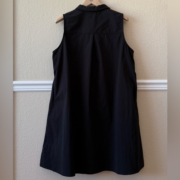 Tuckernuck Black Sleeveless Charlie Shirt Dress Button Front Stretch Size Large - Picture 3 of 15